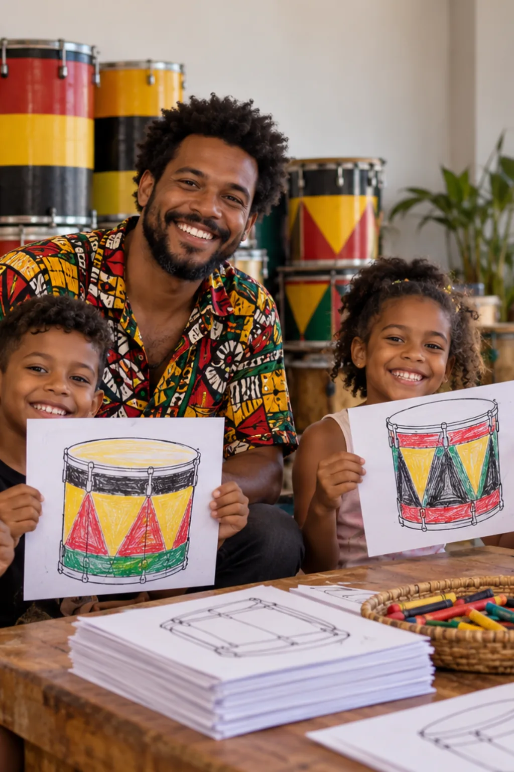 desenhos do Olodum para colorir — exemplo criado na Desenhos pra Colorir