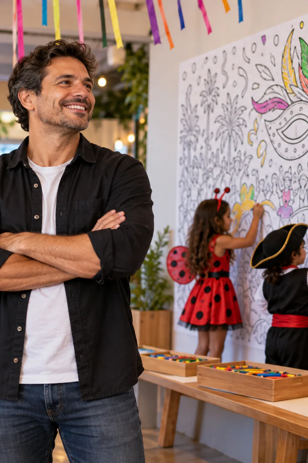 painéis de carnaval para colorir — exemplo criado na Desenhos pra Colorir