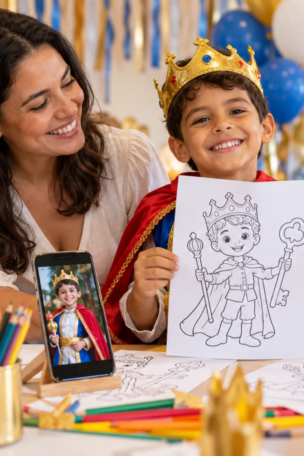 desenhos do Rei Momo para colorir — exemplo criado na Desenhos pra Colorir