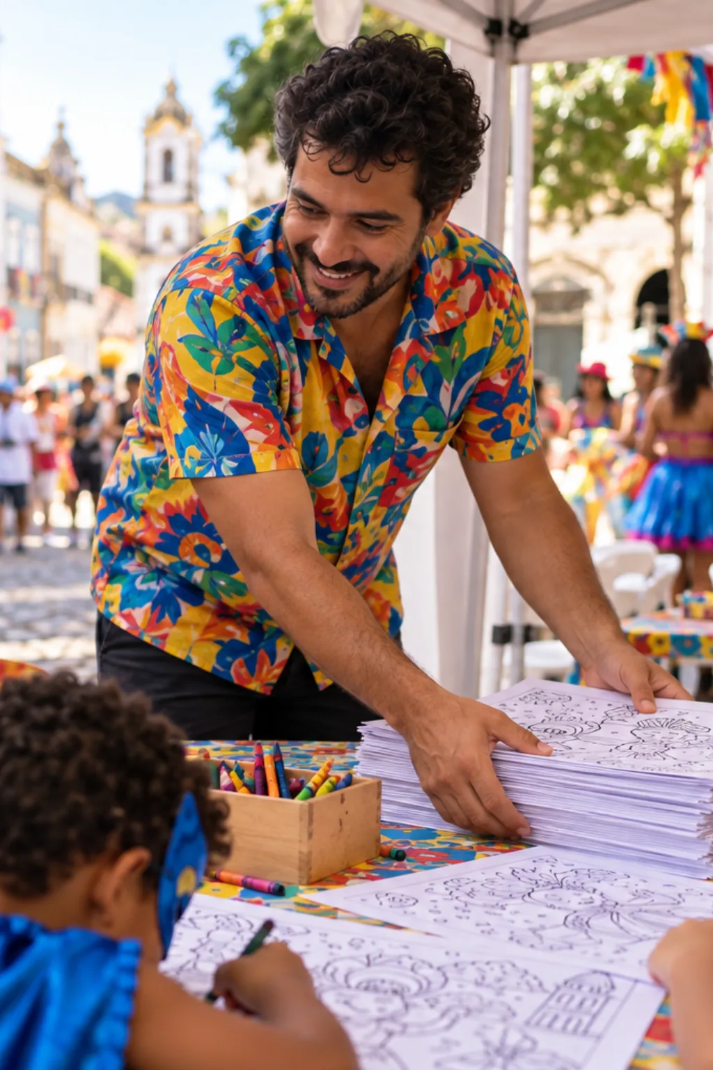 desenhos de carnaval de rua para colorir — exemplo criado na Desenhos pra Colorir