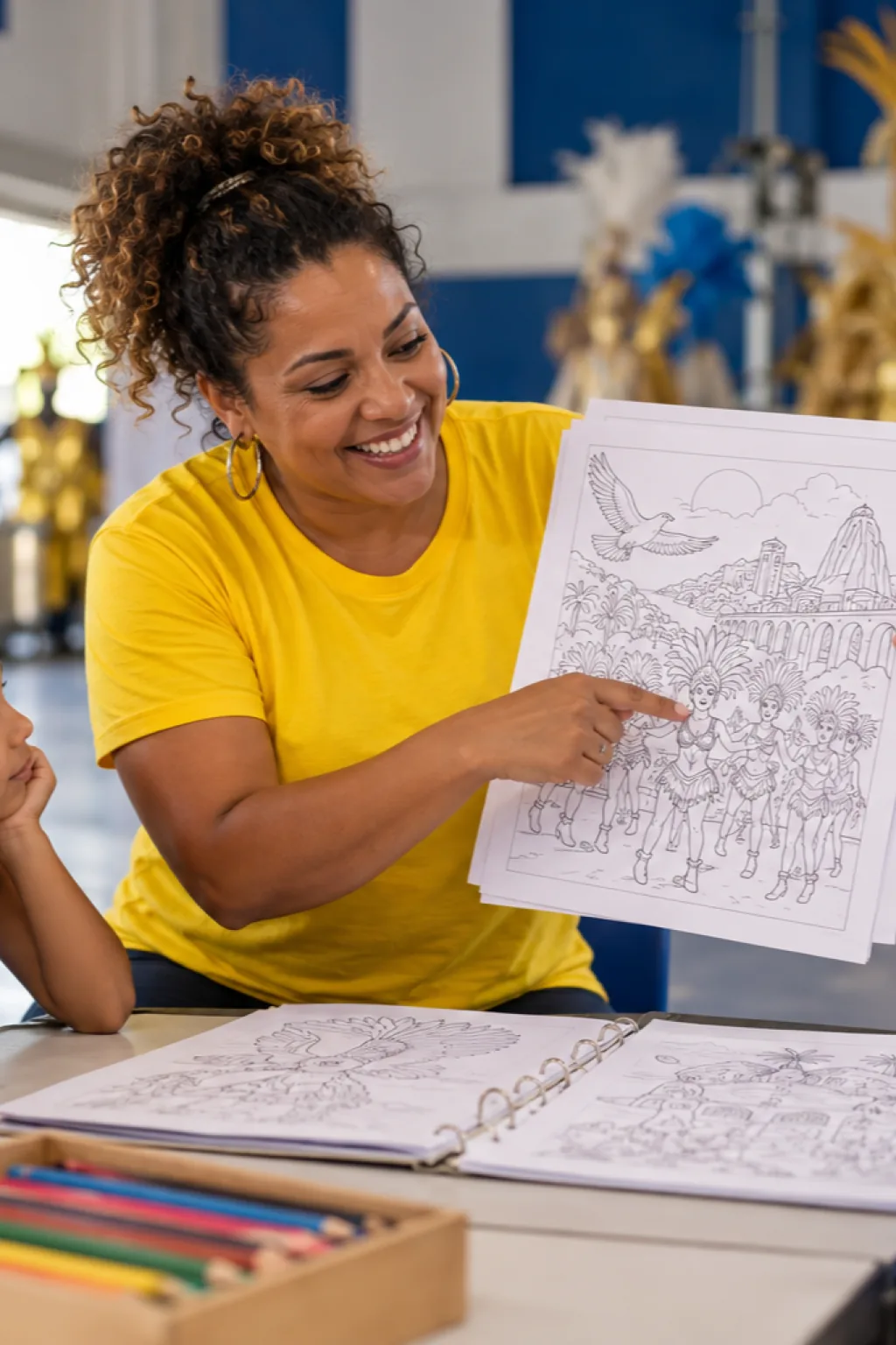 desenhos de samba-enredo para colorir — exemplo criado na Desenhos pra Colorir
