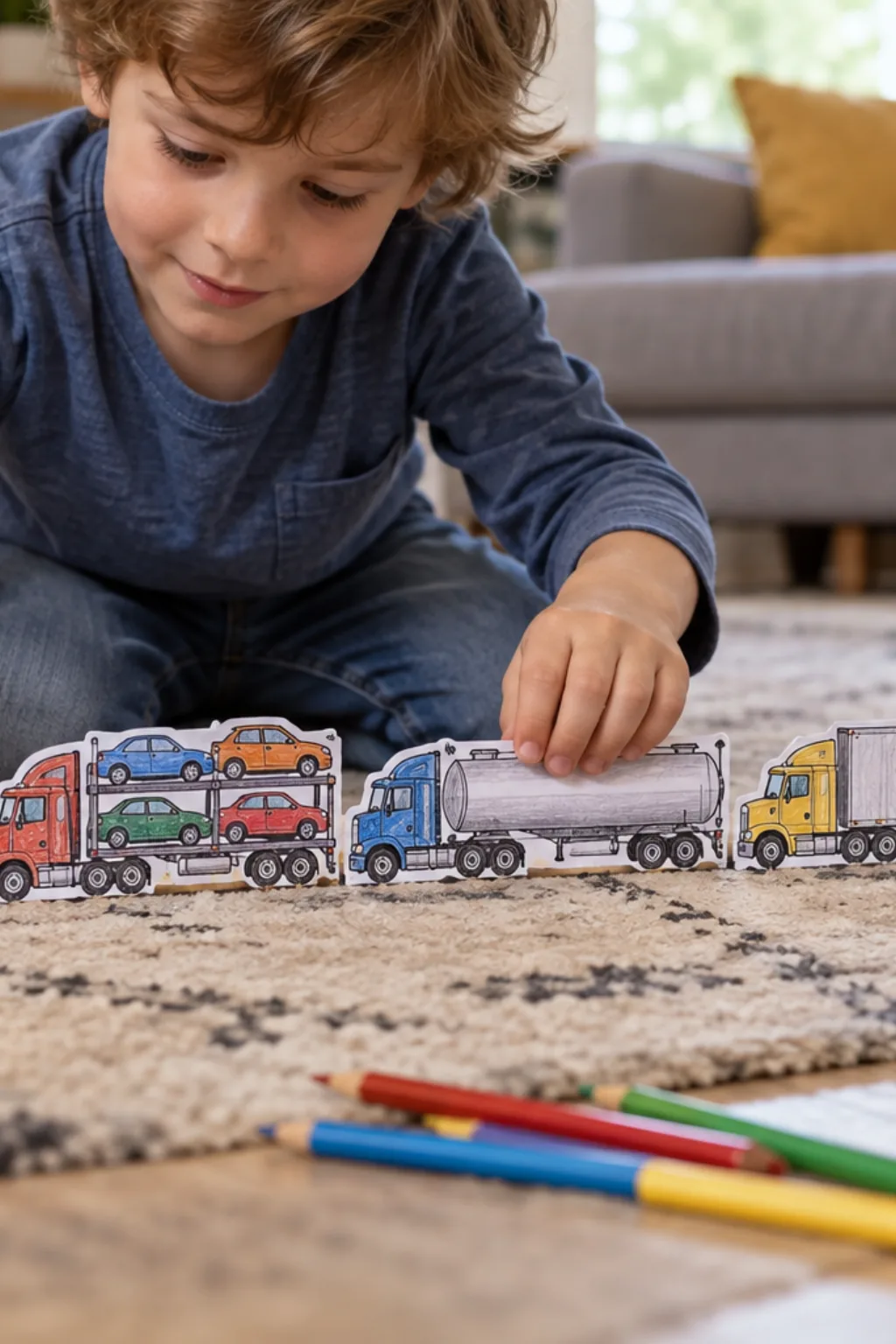 Desenhos de Carretas para Colorir - Depois