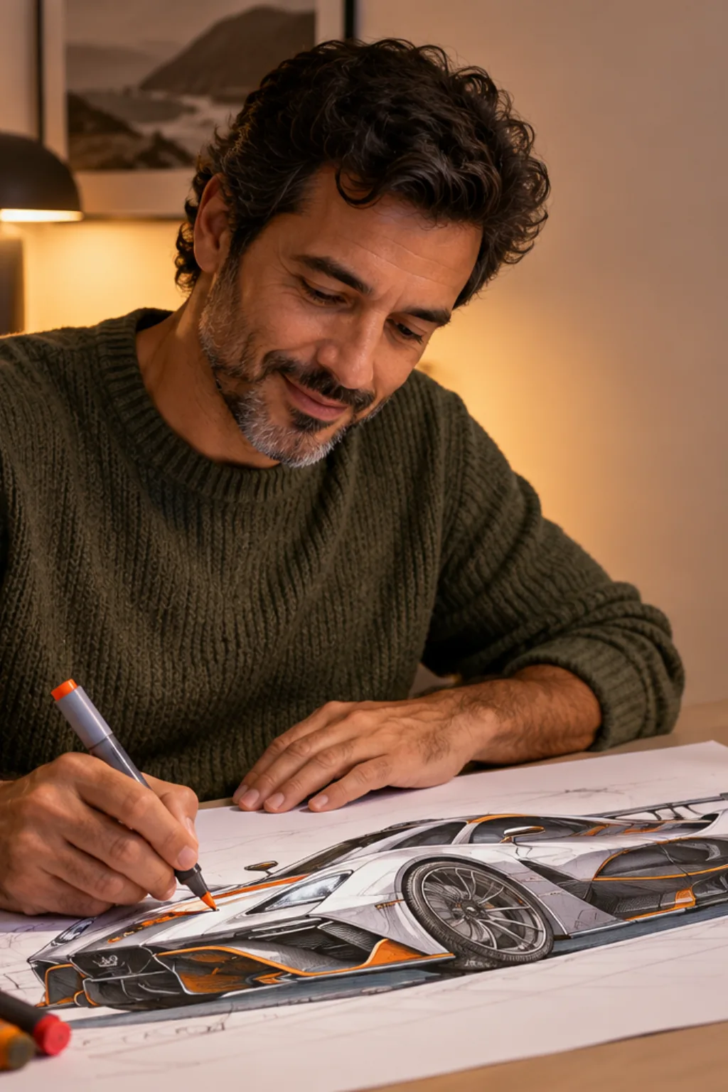 desenhos do Aston Martin Valkyrie para colorir — exemplo criado na Desenhos pra Colorir