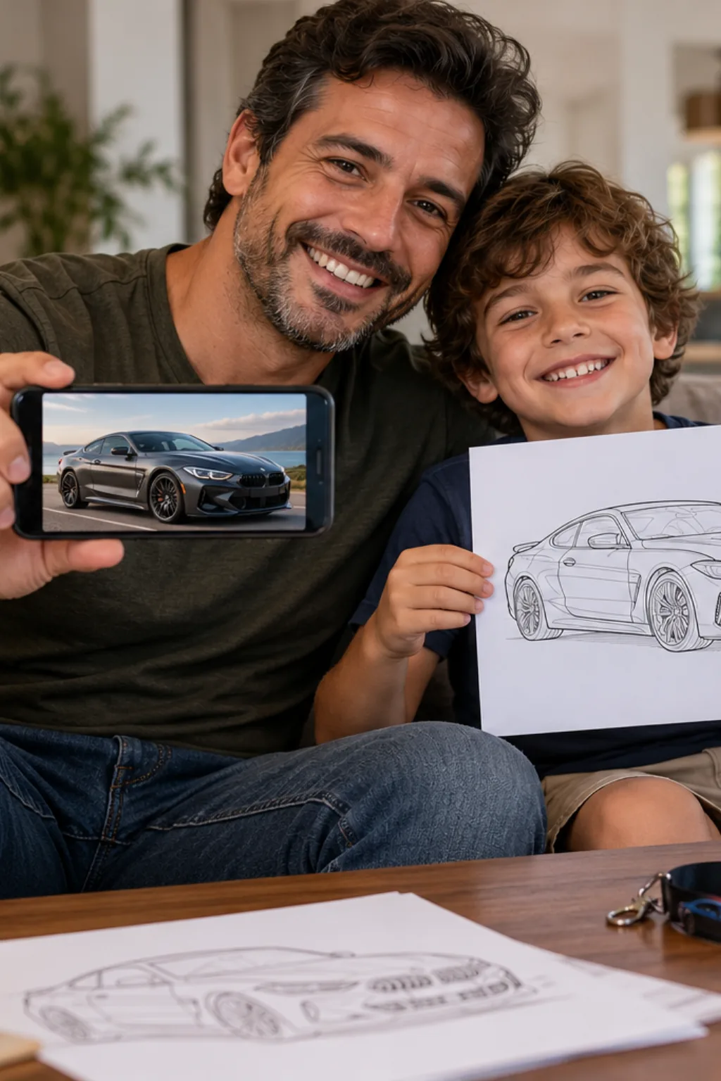 desenhos do bmw m8 para colorir — exemplo criado na Desenhos pra Colorir