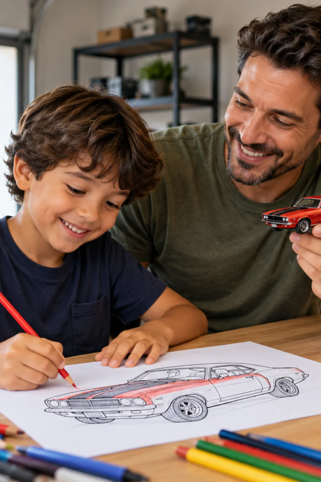 desenhos do Dodge Challenger para colorir — exemplo criado na Desenhos pra Colorir