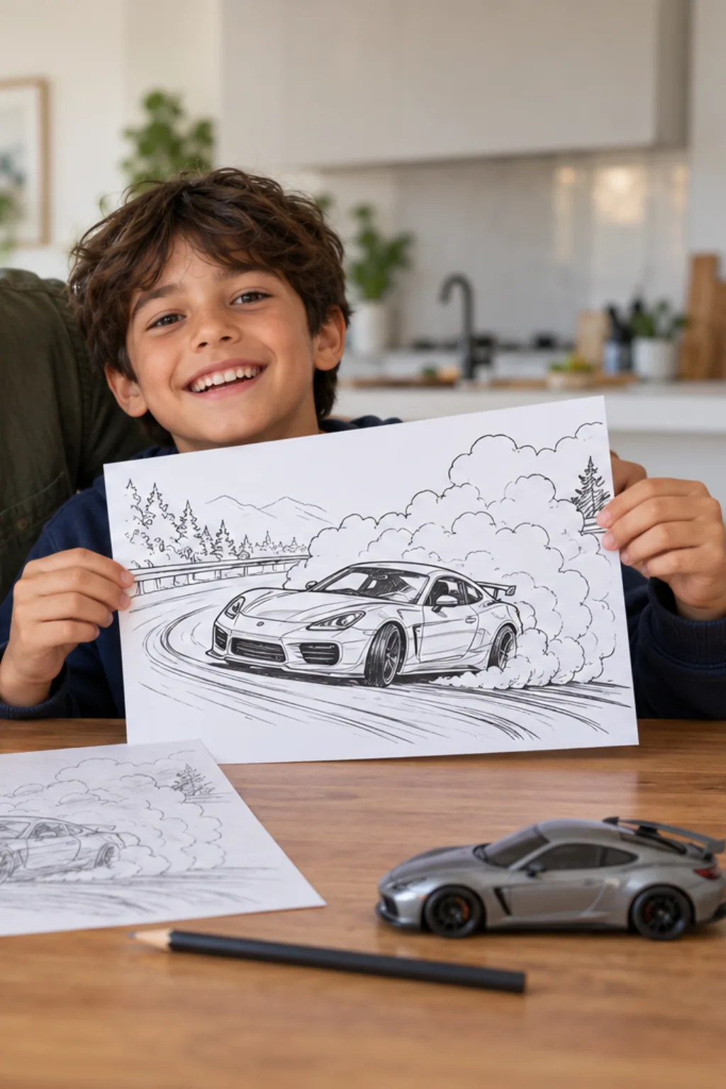 desenhos de carros de drift para colorir — exemplo criado na Desenhos pra Colorir
