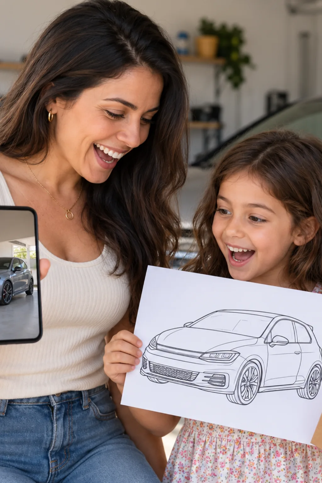 desenhos do Hyundai Veloster para colorir — exemplo criado na Desenhos pra Colorir