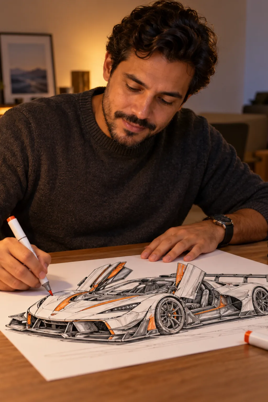 desenhos de koenigsegg para colorir — exemplo criado na Desenhos pra Colorir