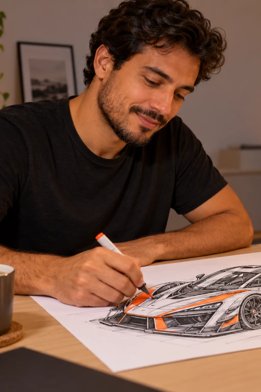 desenhos do Koenigsegg Jesko para colorir — exemplo criado na Desenhos pra Colorir