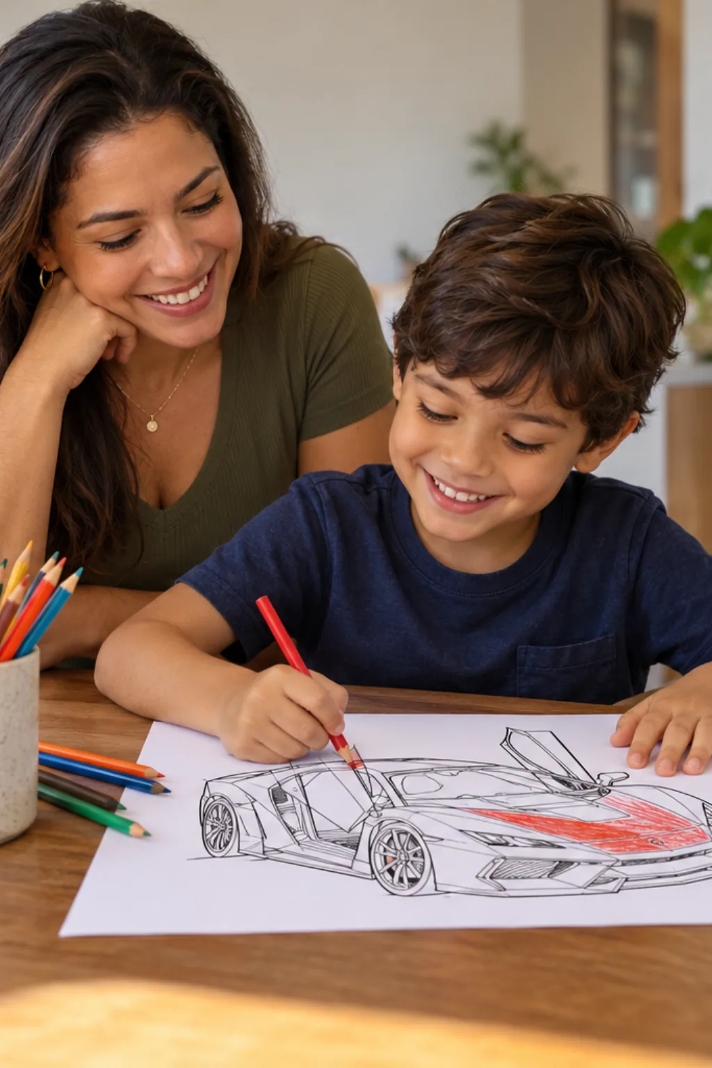 desenhos do Lamborghini Aventador para colorir — exemplo criado na Desenhos pra Colorir