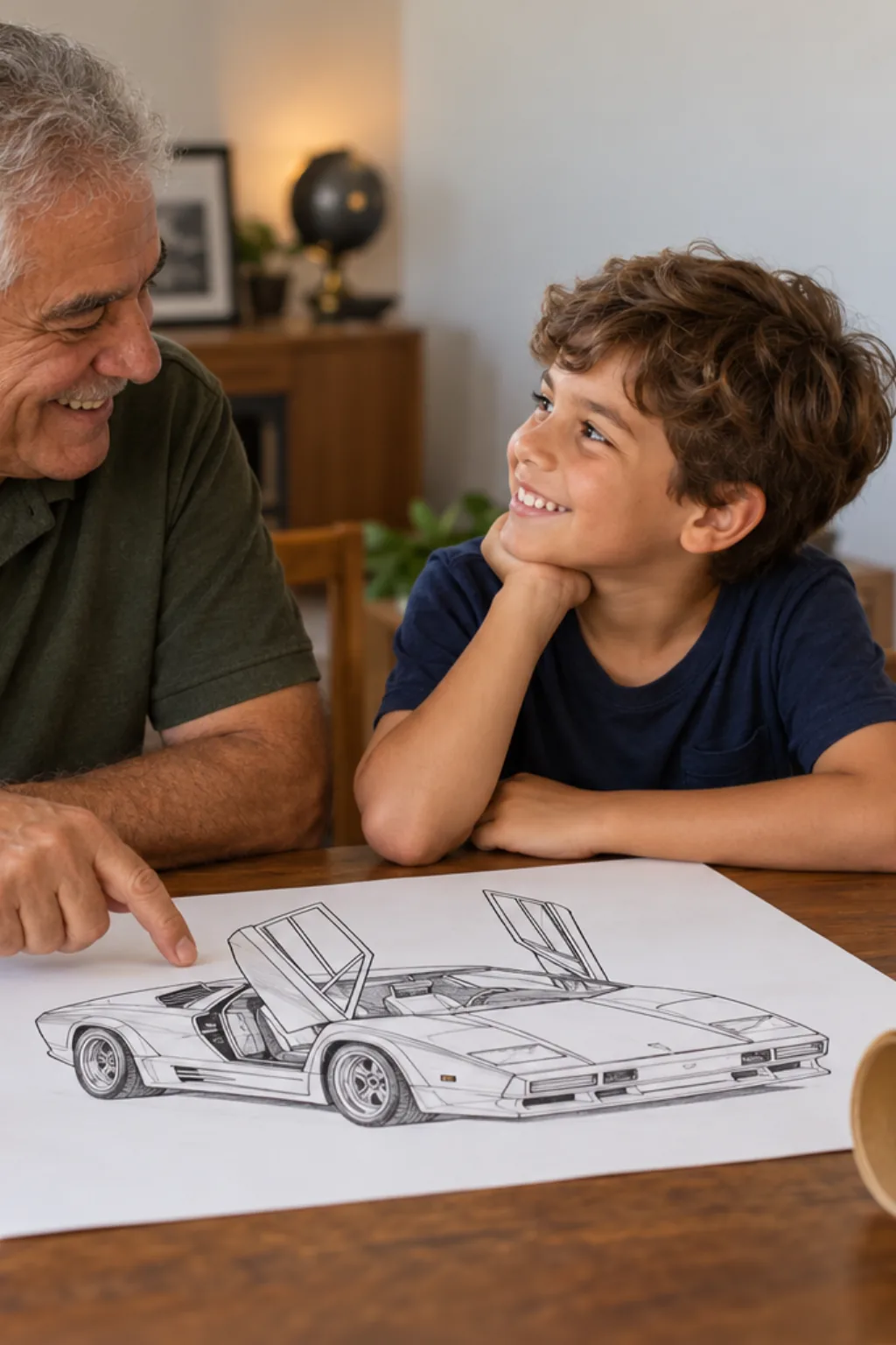 desenhos do Lamborghini Countach para colorir — exemplo criado na Desenhos pra Colorir