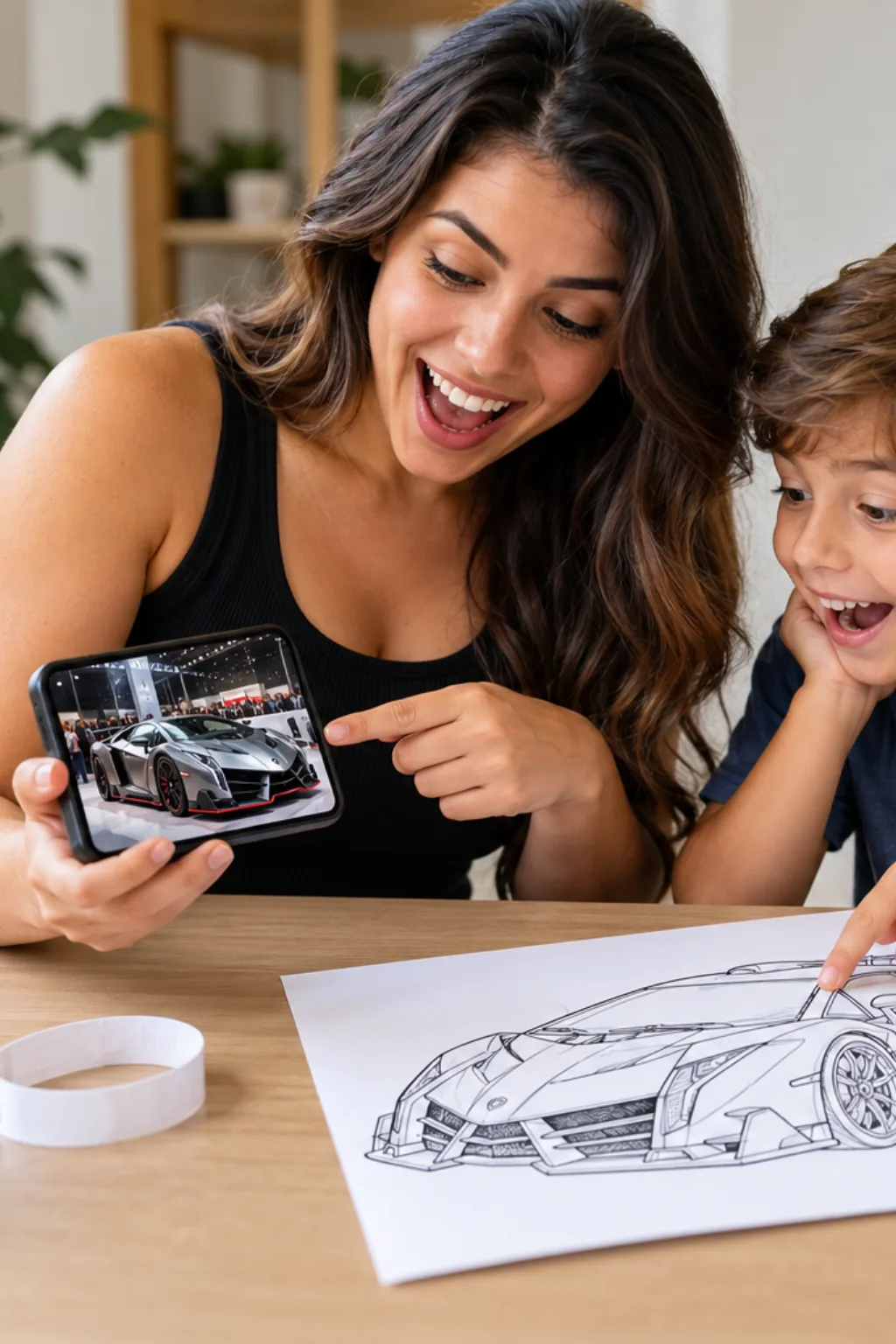desenhos do Lamborghini Veneno para colorir — exemplo criado na Desenhos pra Colorir