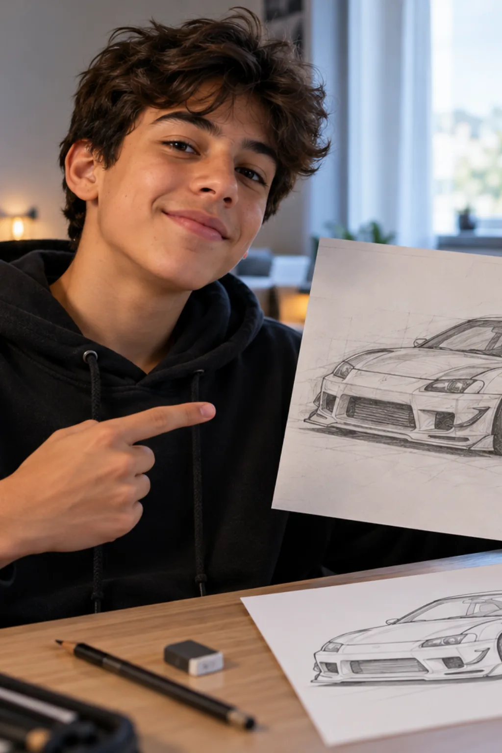 desenhos do Nissan 370Z para colorir — exemplo criado na Desenhos pra Colorir