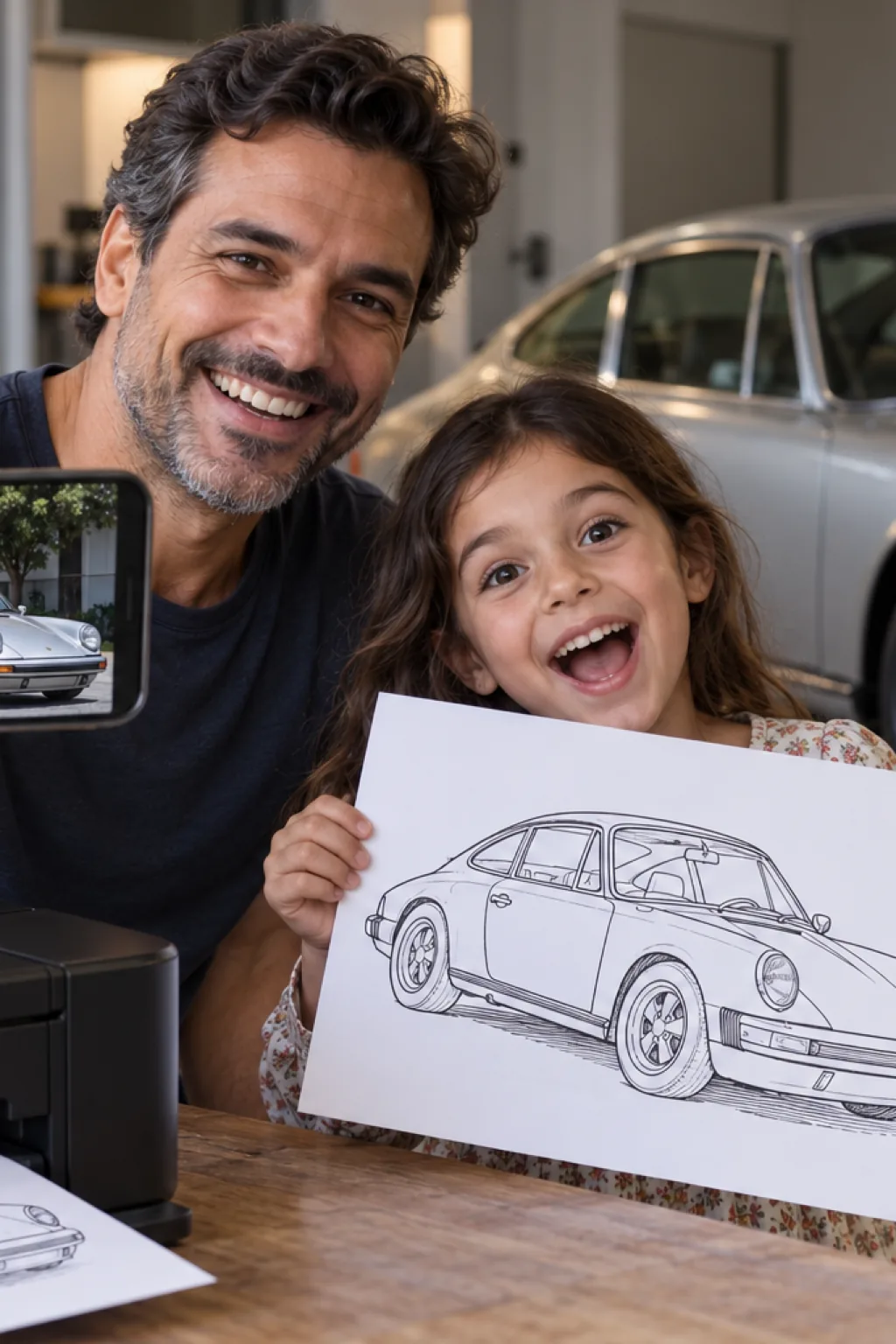 desenhos do Porsche 911 para colorir — exemplo criado na Desenhos pra Colorir