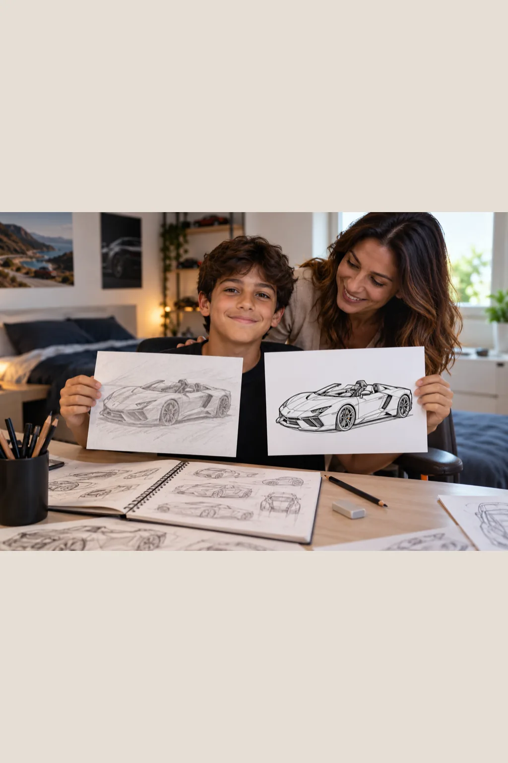 desenhos do Porsche Carrera GT para colorir — exemplo criado na Desenhos pra Colorir