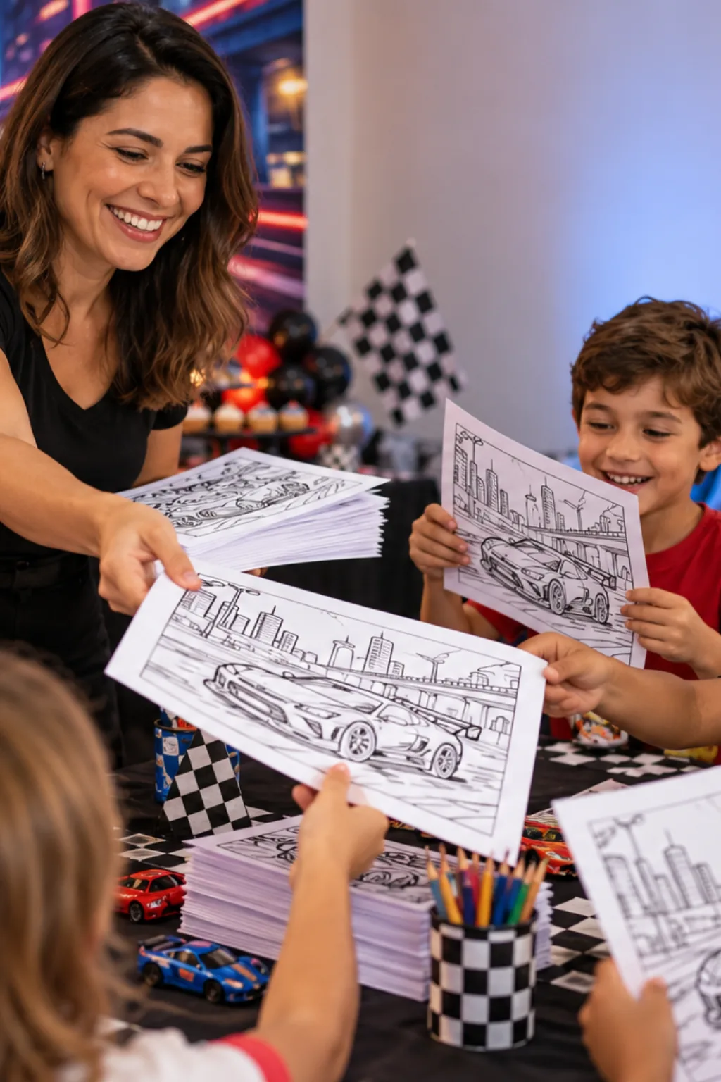desenhos de carros de Velozes e Furiosos para colorir — exemplo criado na Desenhos pra Colorir
