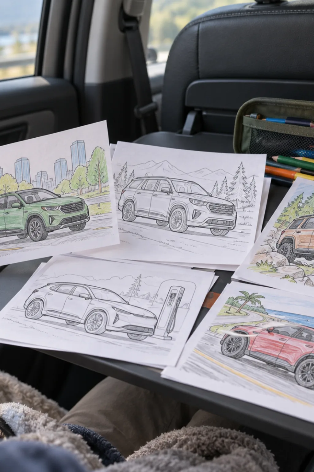 Desenhos de Carros SUV para Colorir - Depois