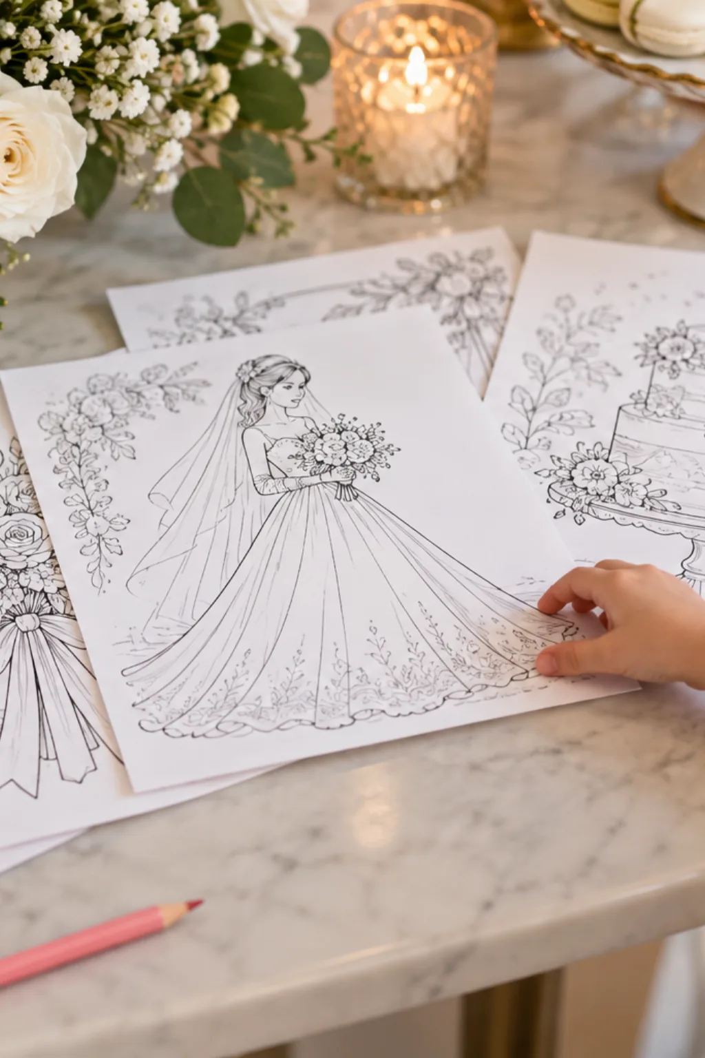 Desenhos de Casamento para Colorir - Depois