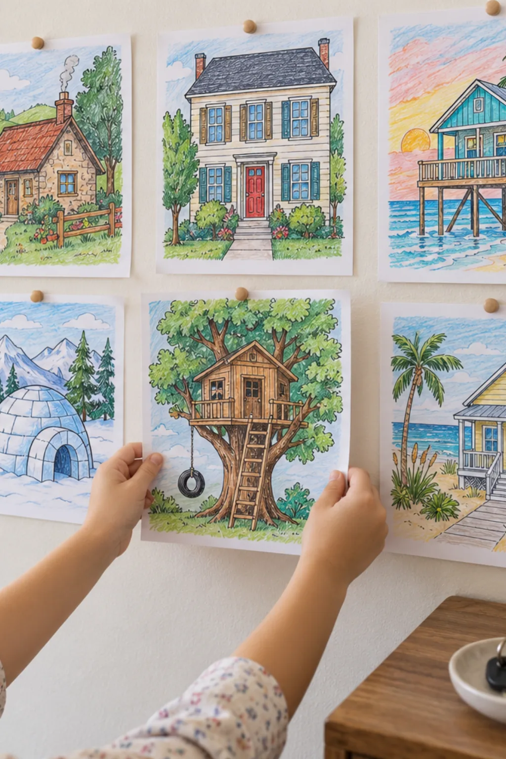 Desenhos de Casas para Colorir - Depois