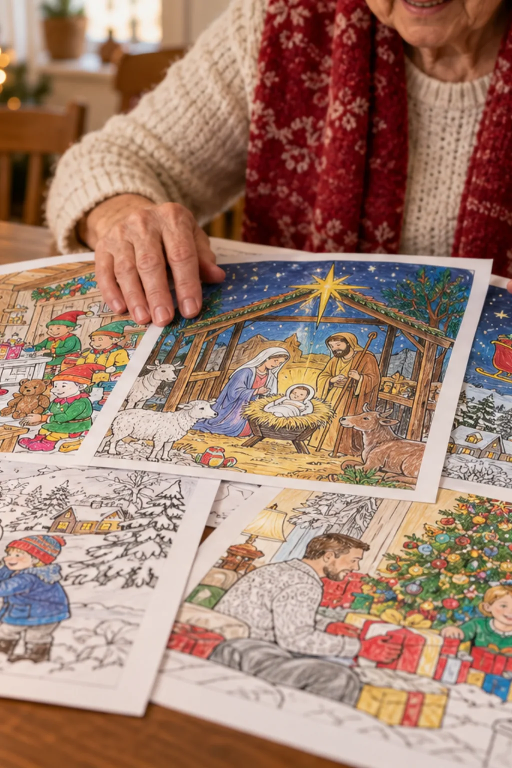 Desenhos de Cenas de Natal para Colorir - Depois