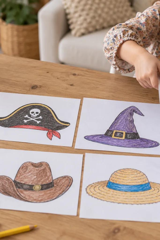 Desenhos de Chapéus para Colorir - Depois