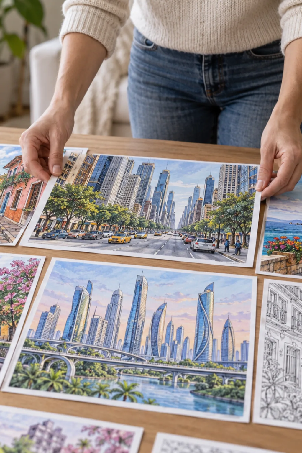 Desenhos de Cidades para Colorir - Depois