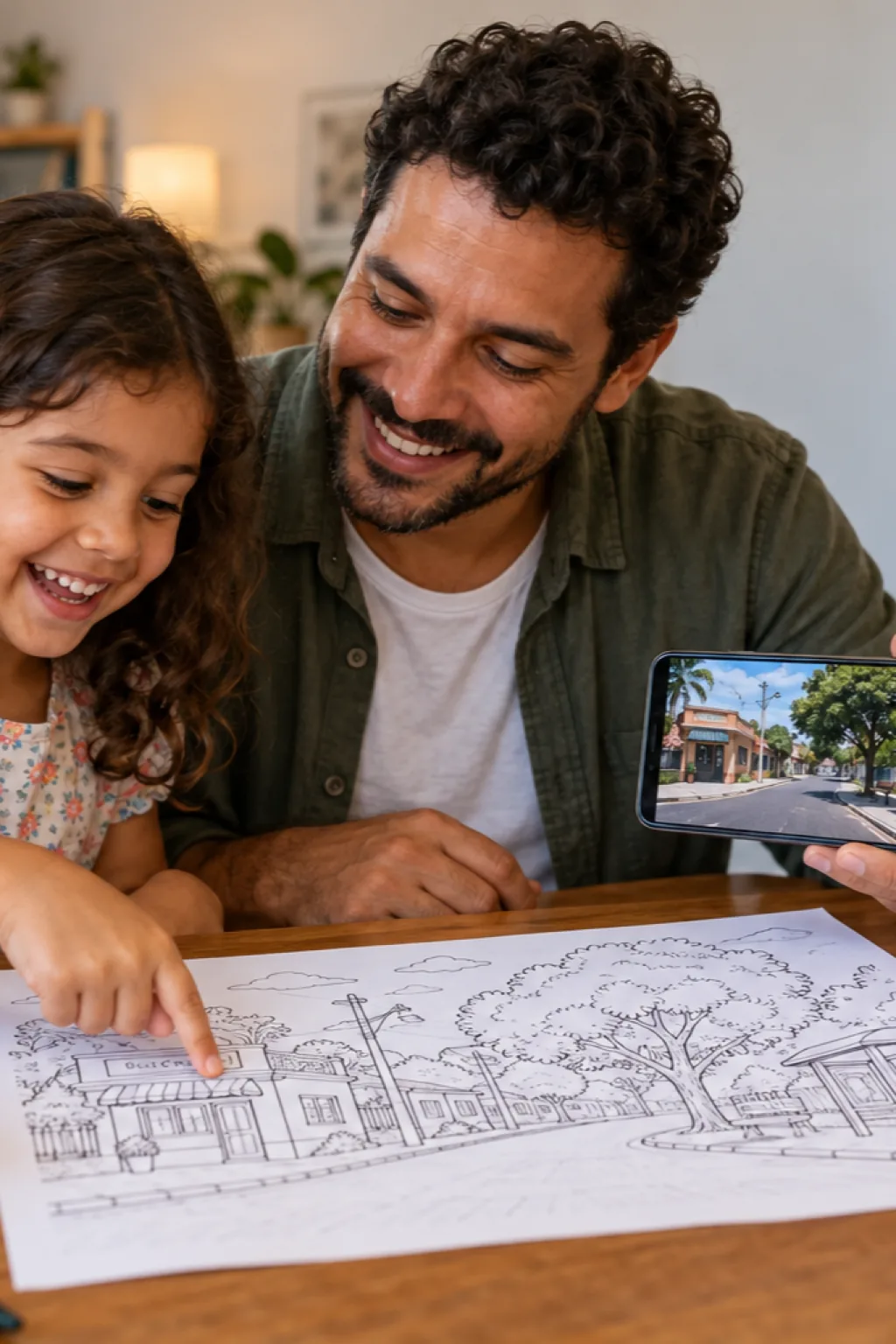 desenho de bairro para colorir — exemplo criado na Desenhos pra Colorir