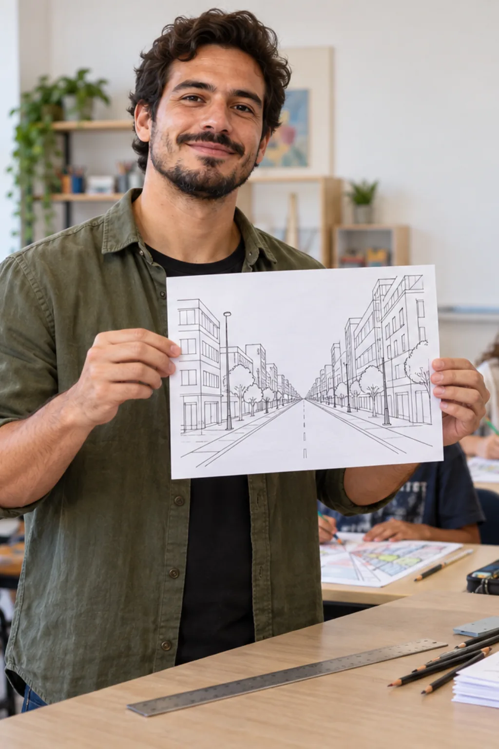 desenhos de paisagens urbanas para colorir — exemplo criado na Desenhos pra Colorir