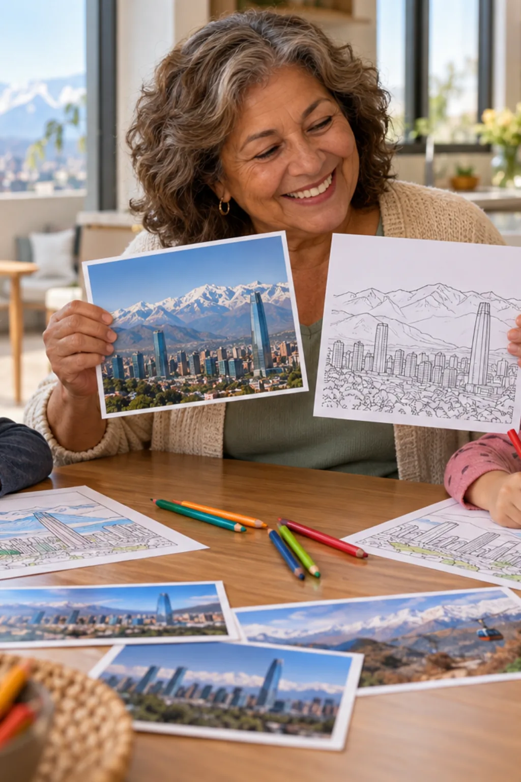 desenhos de Santiago do Chile para colorir — exemplo criado na Desenhos pra Colorir