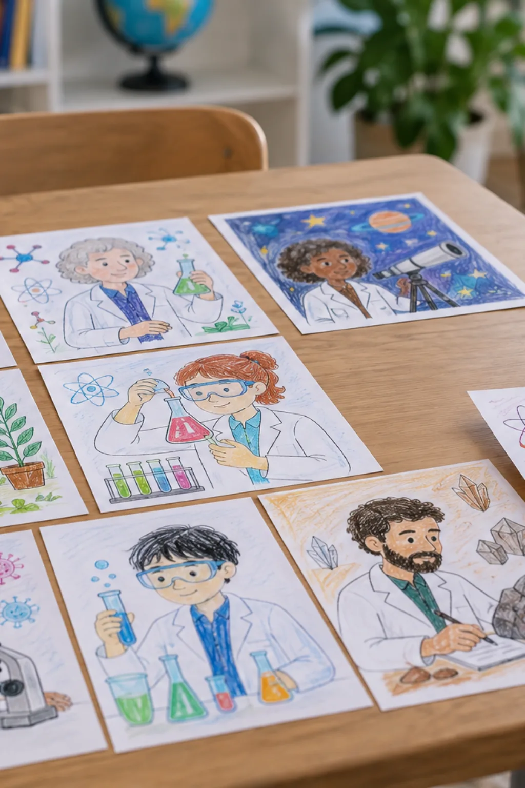 Desenhos de Cientistas para Colorir - Depois