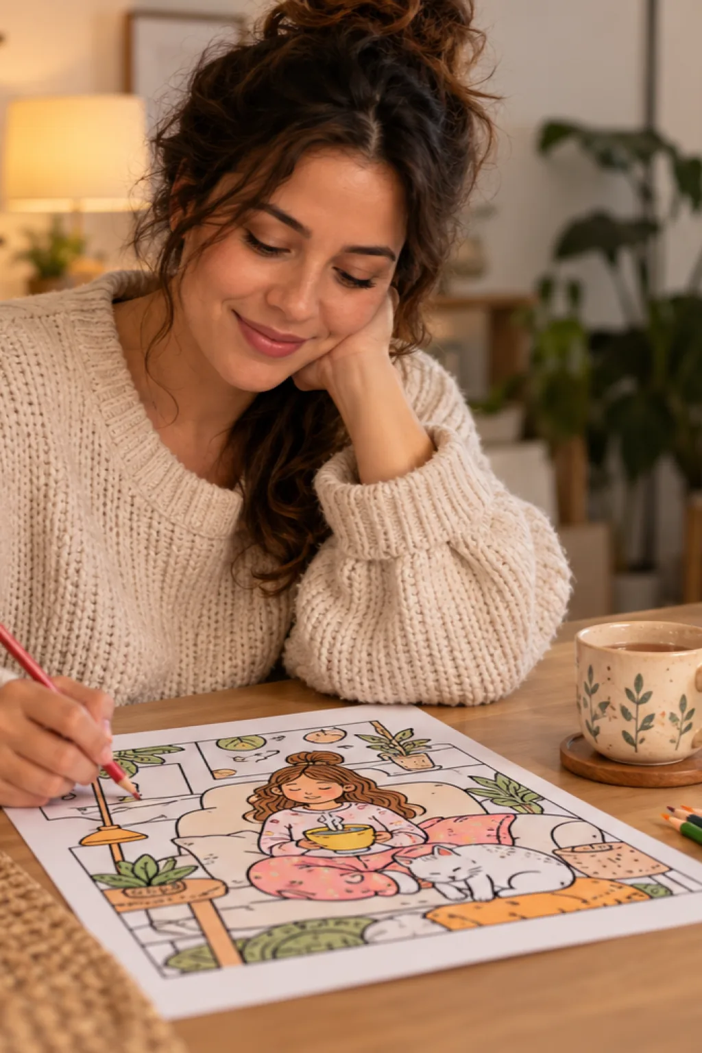 desenhos Comfy Days para colorir — exemplo criado na Desenhos pra Colorir