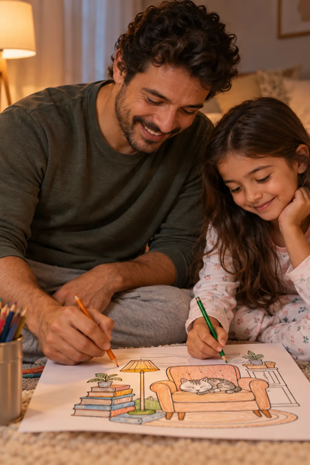 desenhos Cozy Corner para colorir — exemplo criado na Desenhos pra Colorir