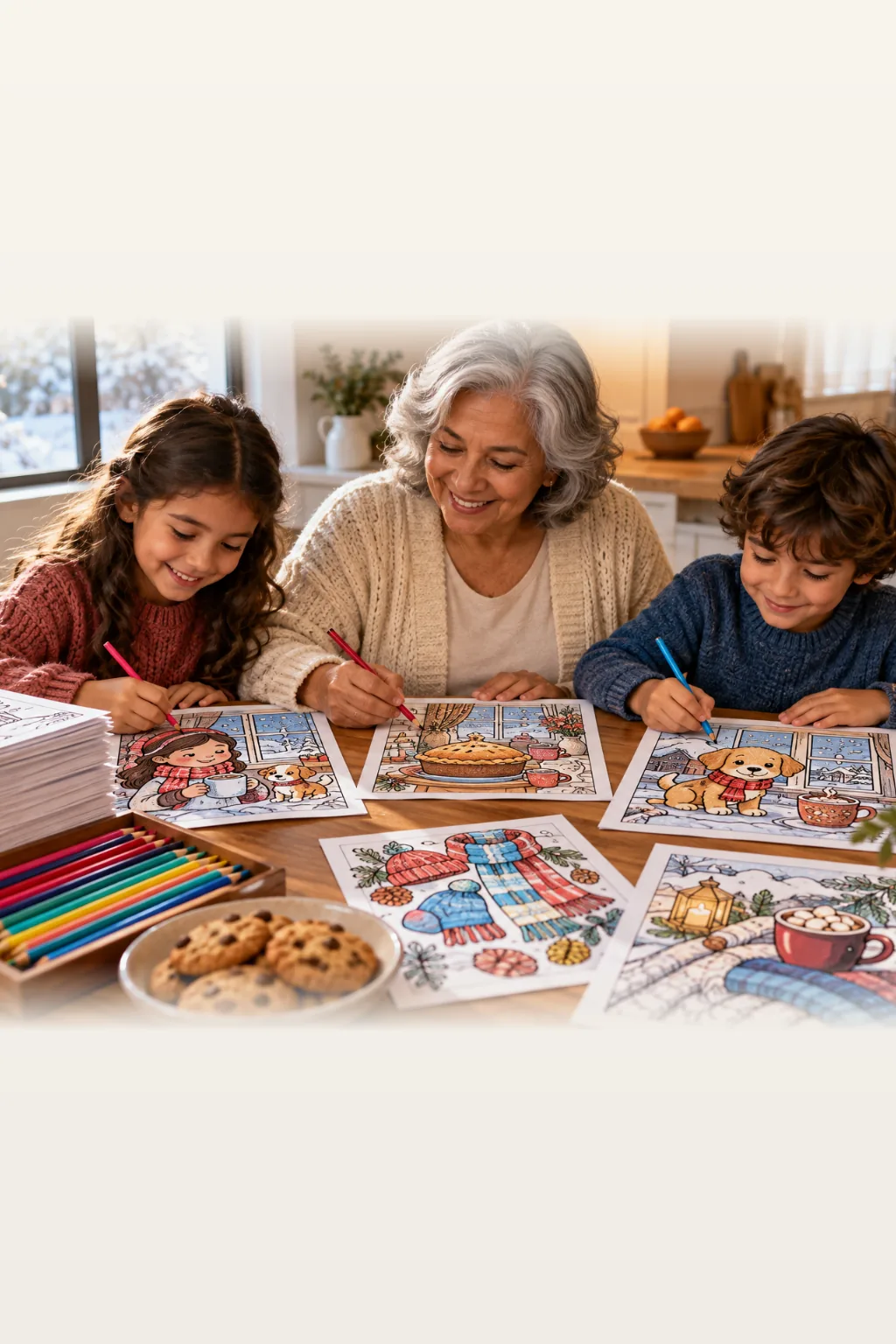 desenhos Cozy Days para colorir — exemplo criado na Desenhos pra Colorir