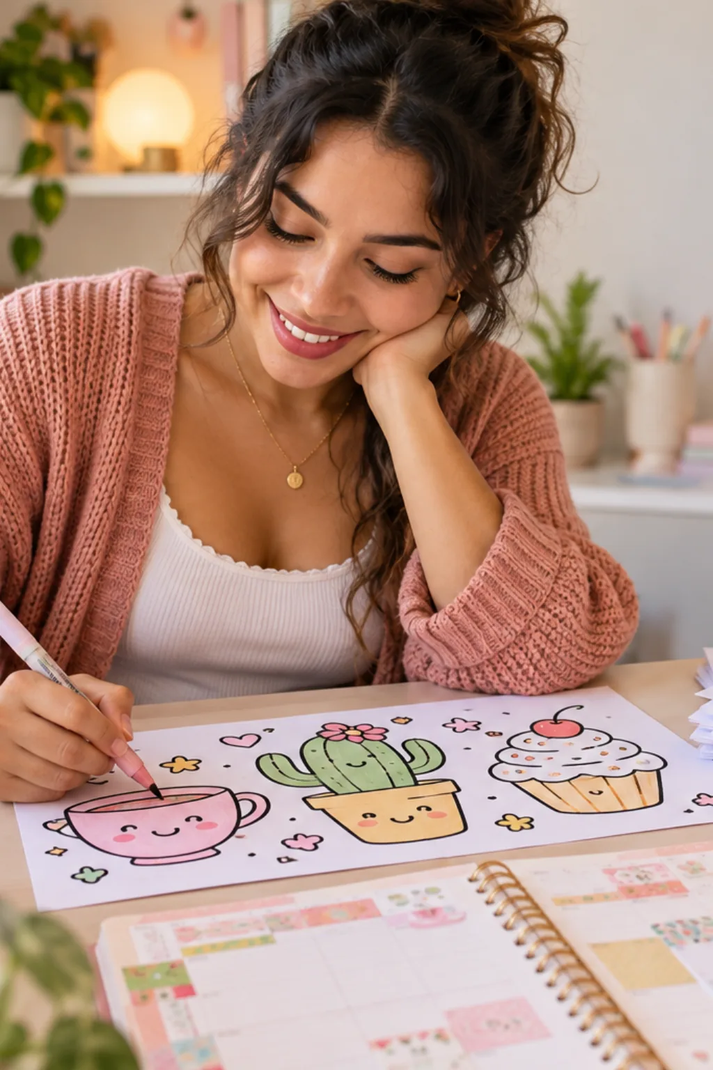 desenhos Cute Stuff para colorir — exemplo criado na Desenhos pra Colorir