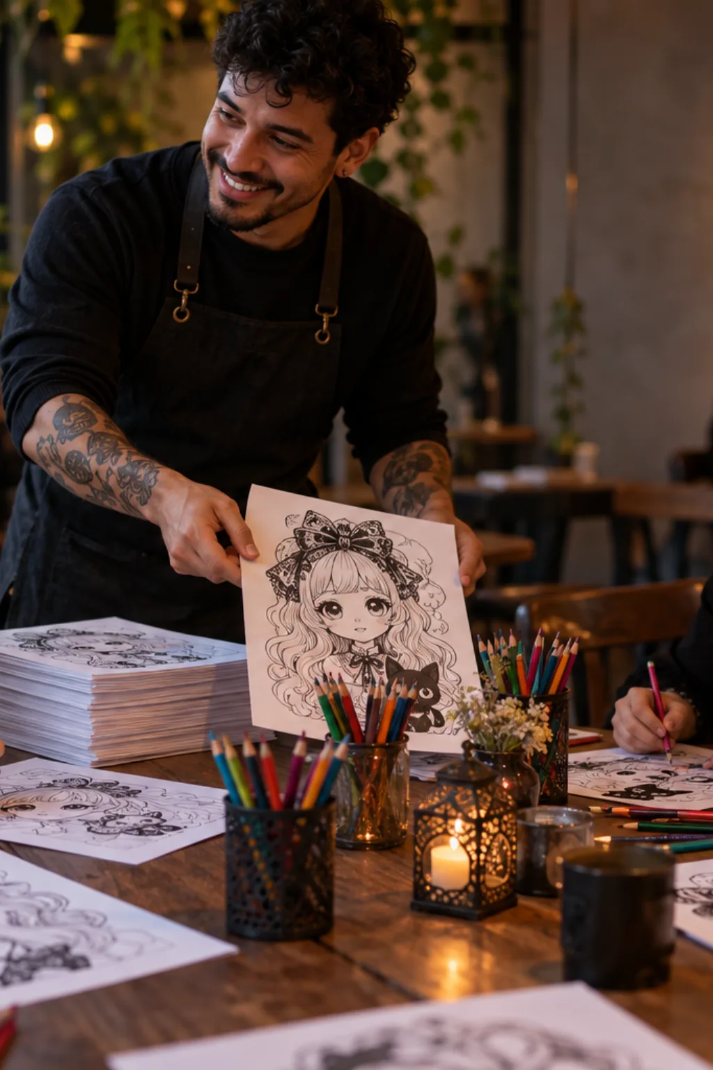 desenhos do livro Horror Beauties da Coco Wyo para colorir — exemplo criado na Desenhos pra Colorir