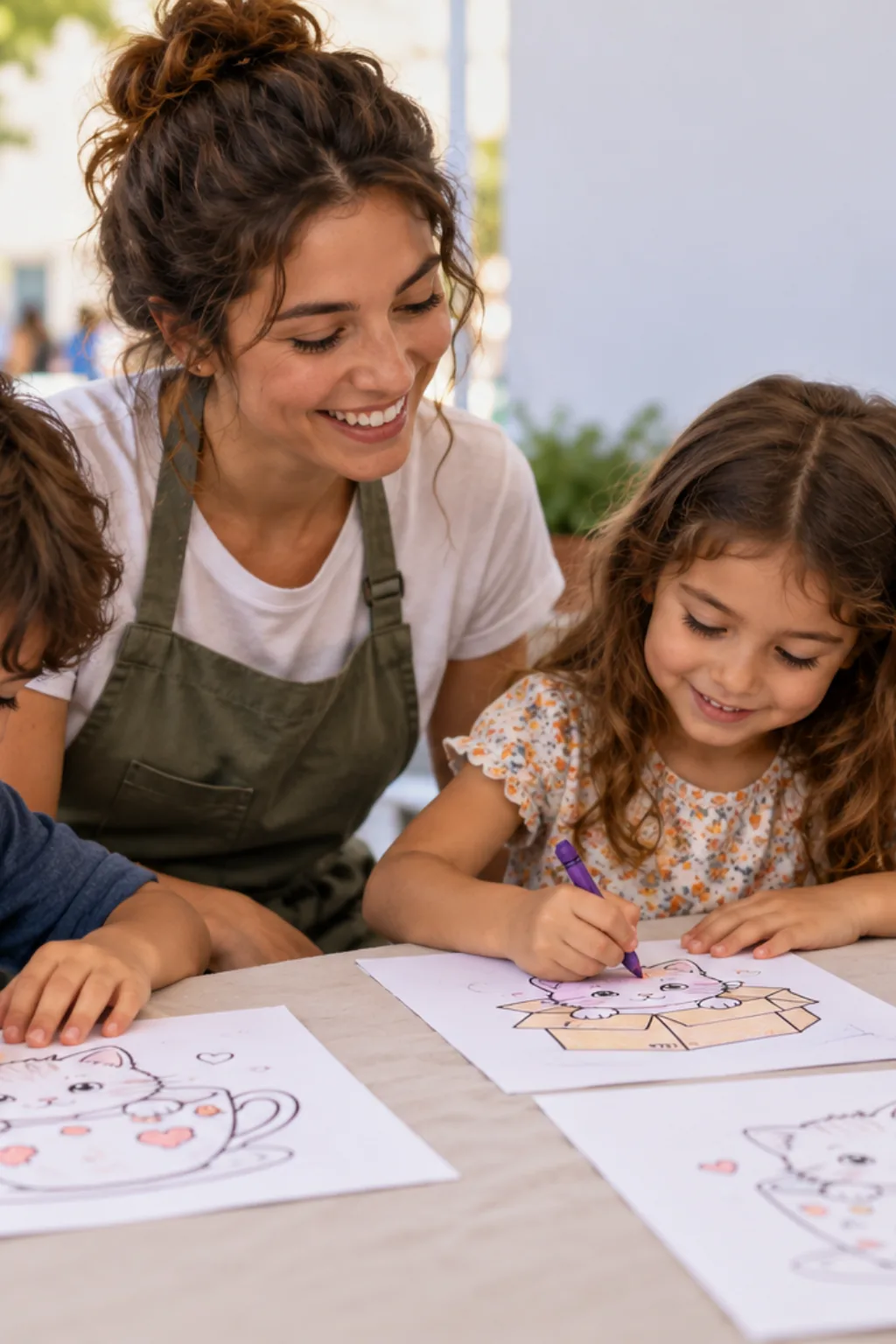 desenhos do livro Tiny Cats da Coco Wyo para colorir — exemplo criado na Desenhos pra Colorir