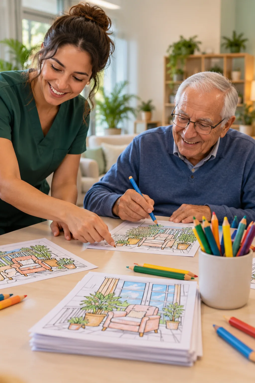 desenhos Relaxing Corner para colorir — exemplo criado na Desenhos pra Colorir