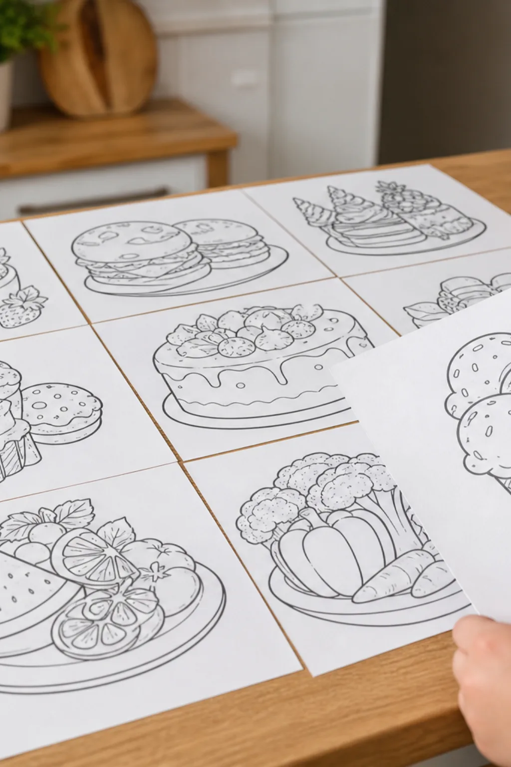 Desenhos de Comida para Colorir - Depois
