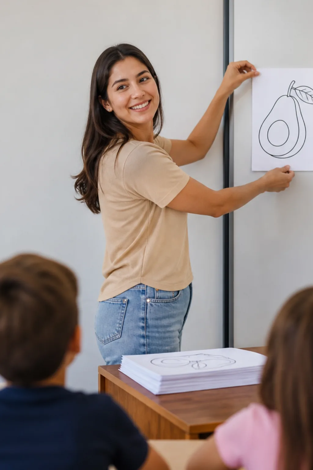 desenhos de abacate para colorir — exemplo criado na Desenhos pra Colorir