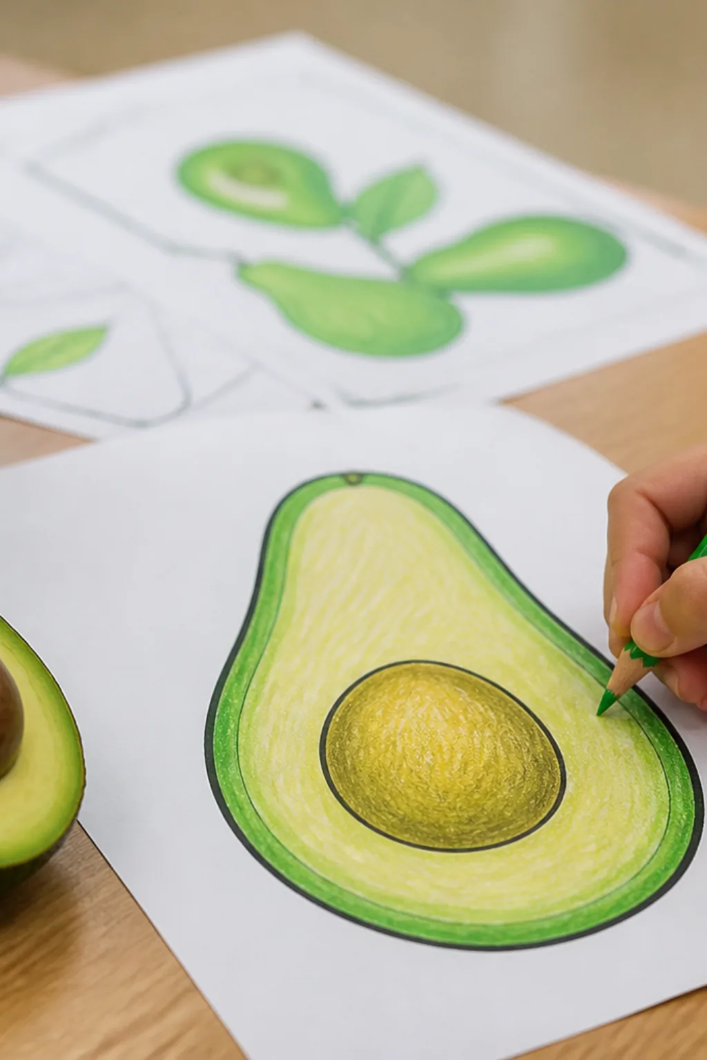 desenhos de abacate para colorir - 2
