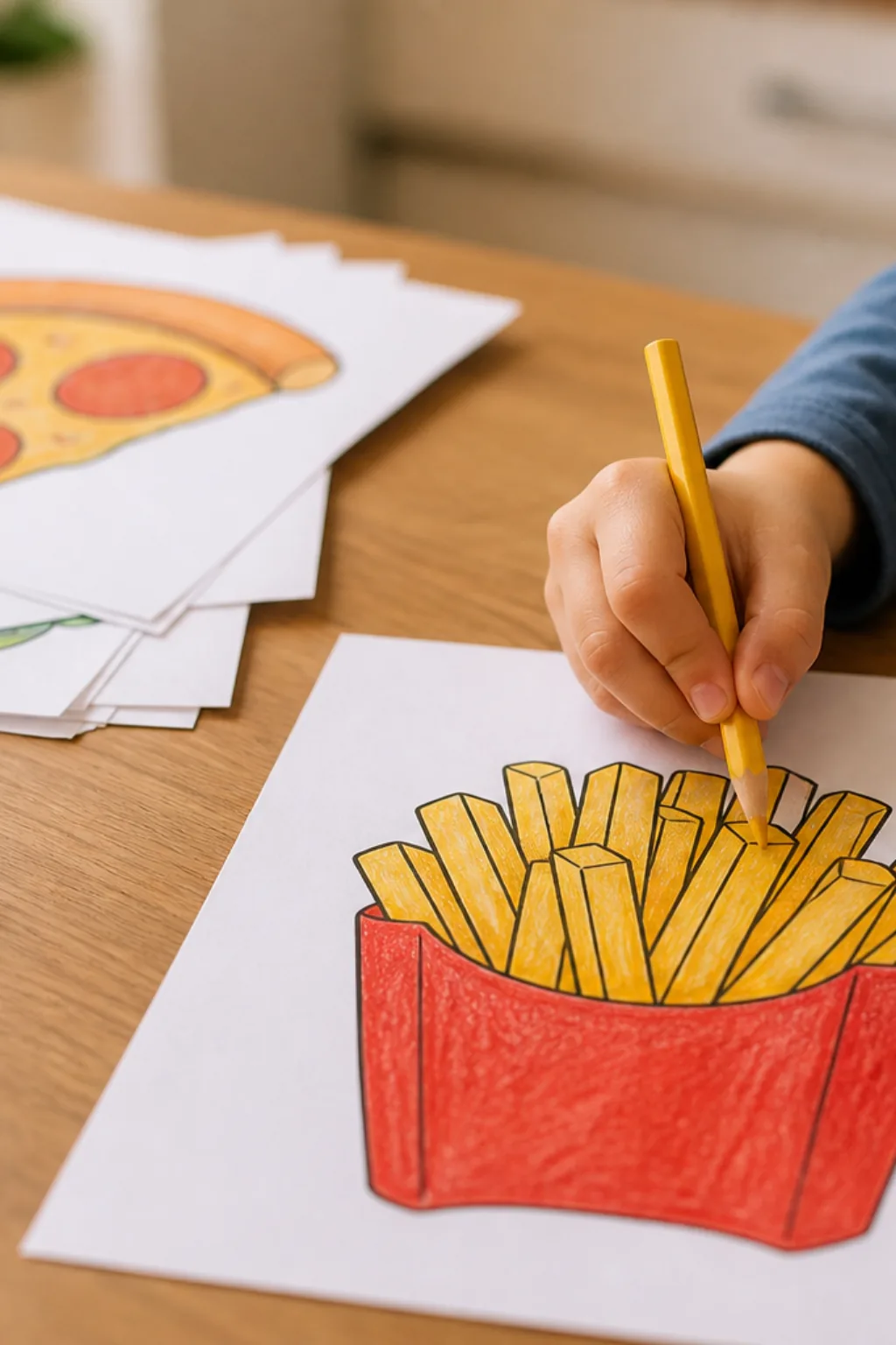 desenhos de batata frita para colorir - 2