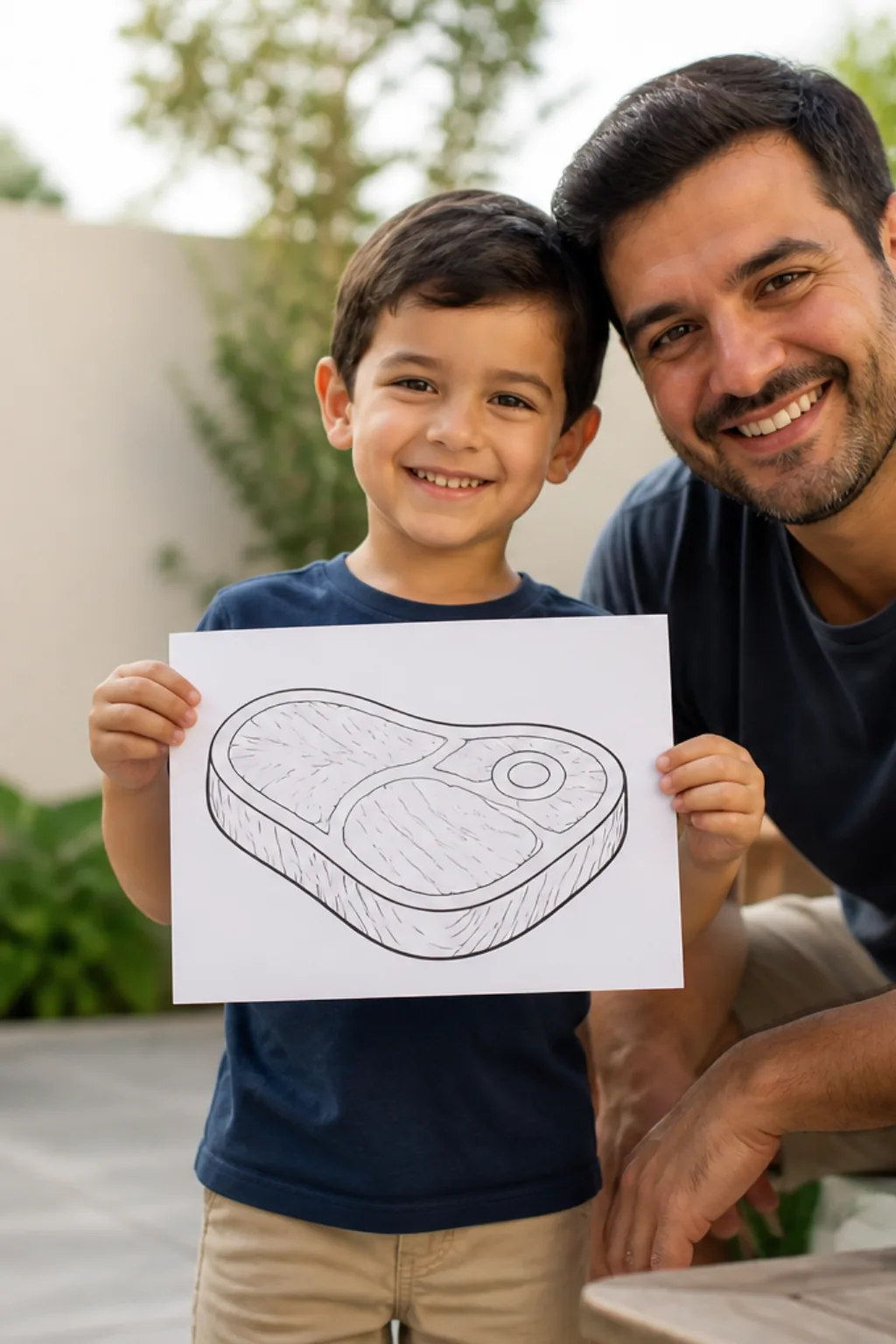 desenho de bife para colorir — exemplo criado na Desenhos pra Colorir
