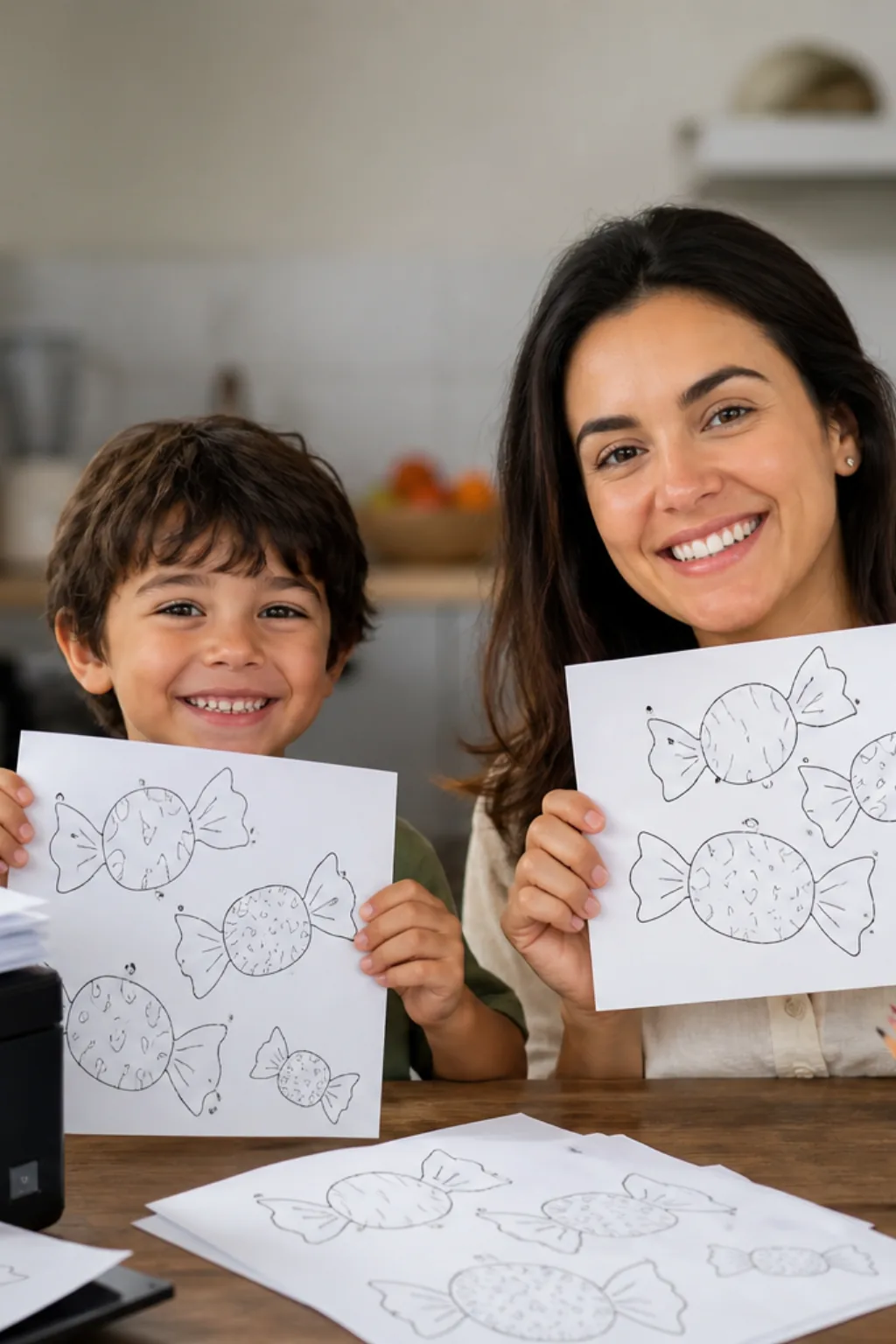 desenhos de bombom para colorir — exemplo criado na Desenhos pra Colorir