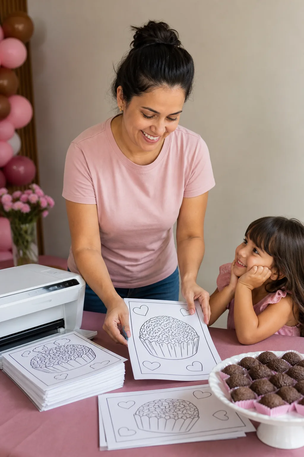 desenhos de brigadeiro para colorir — exemplo criado na Desenhos pra Colorir