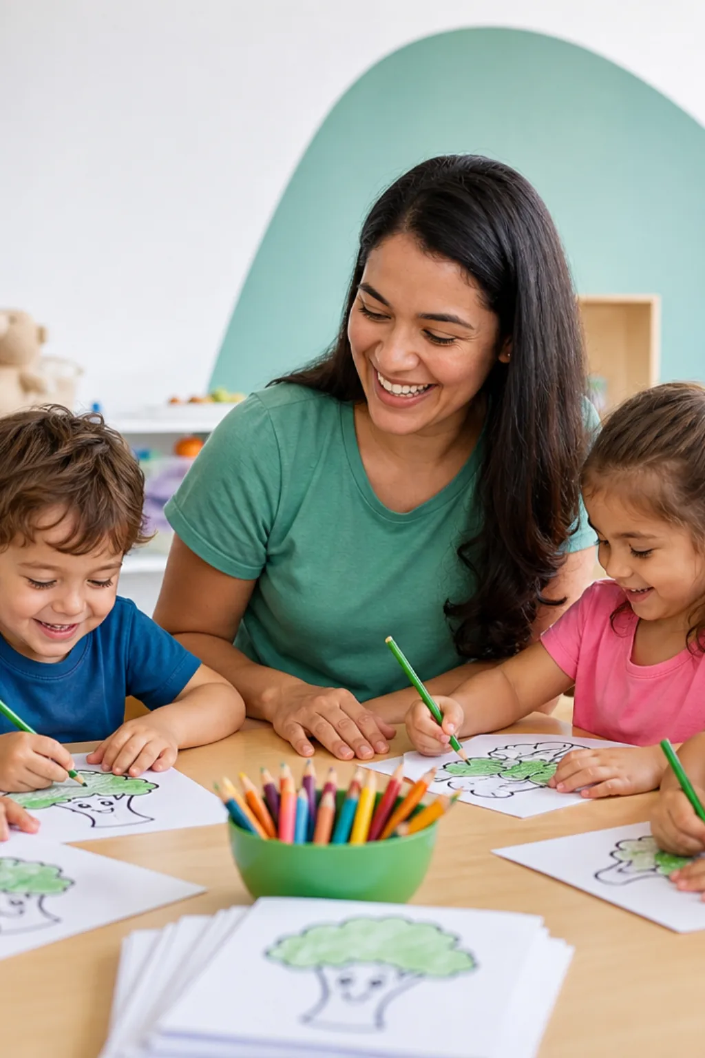 desenhos de brócolis para colorir — exemplo criado na Desenhos pra Colorir