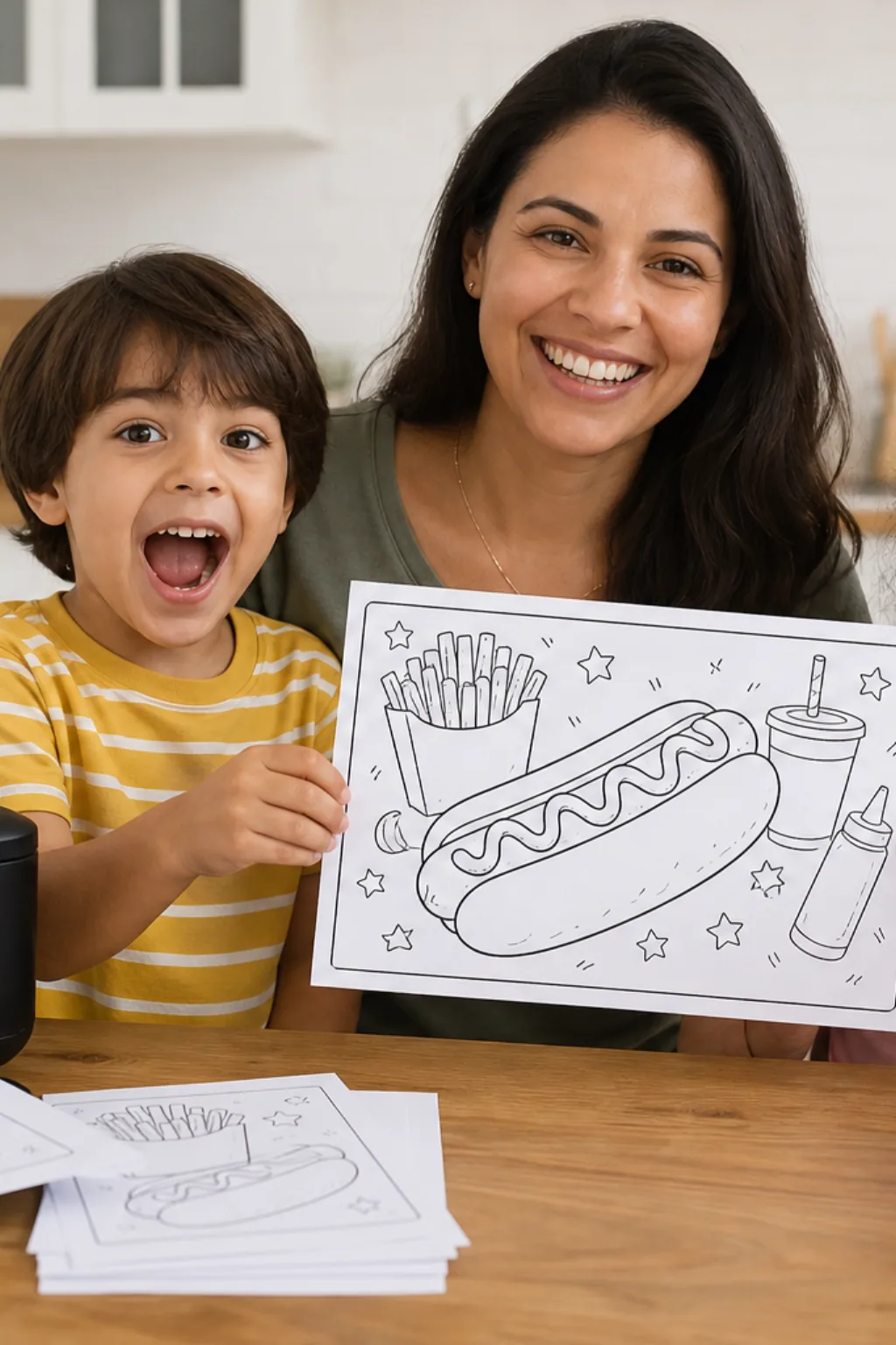 desenhos de cachorro quente para colorir — exemplo criado na Desenhos pra Colorir