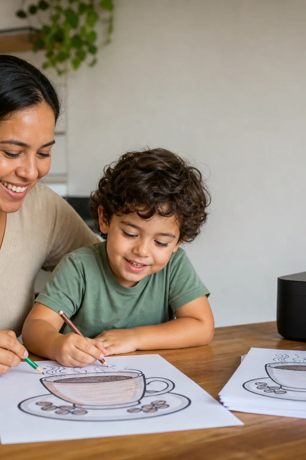 desenhos de café para colorir — exemplo criado na Desenhos pra Colorir