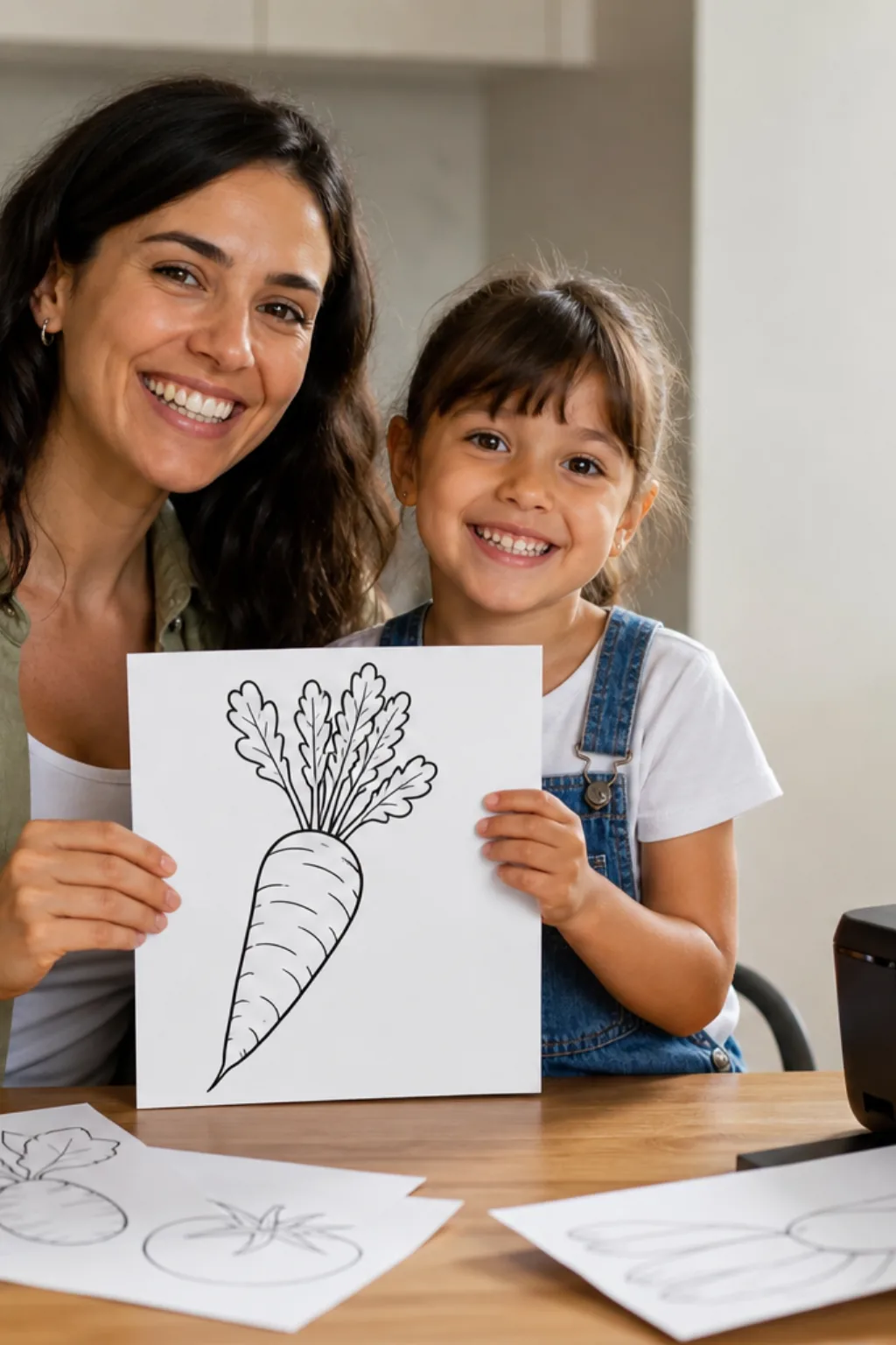 desenhos de cenoura para colorir — exemplo criado na Desenhos pra Colorir