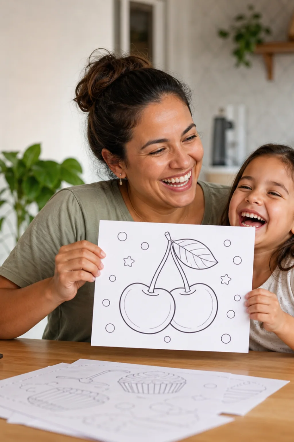 desenhos de cereja para colorir — exemplo criado na Desenhos pra Colorir