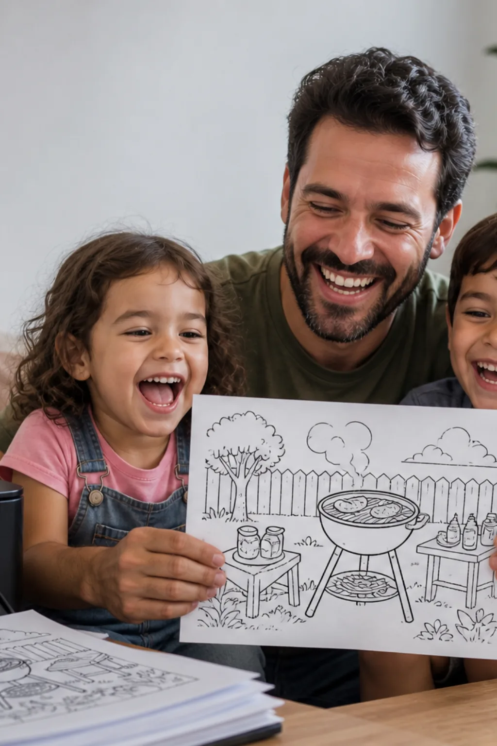 desenhos de churrasco para colorir — exemplo criado na Desenhos pra Colorir